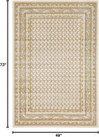Unique Loom Williamsburg Collection Traditional Border with Dotted Center Area Rug, Rectangular 4' 0" x 6' 0", Beige/Yellow