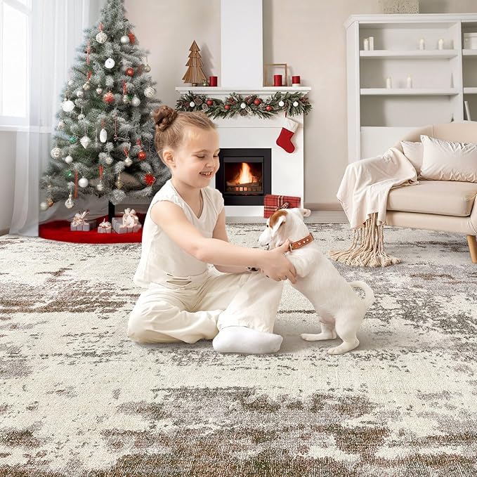 UERMEI Area Rug Living Room Rugs-Washable Neutral Modern Abstract Soft Thin - Image 5