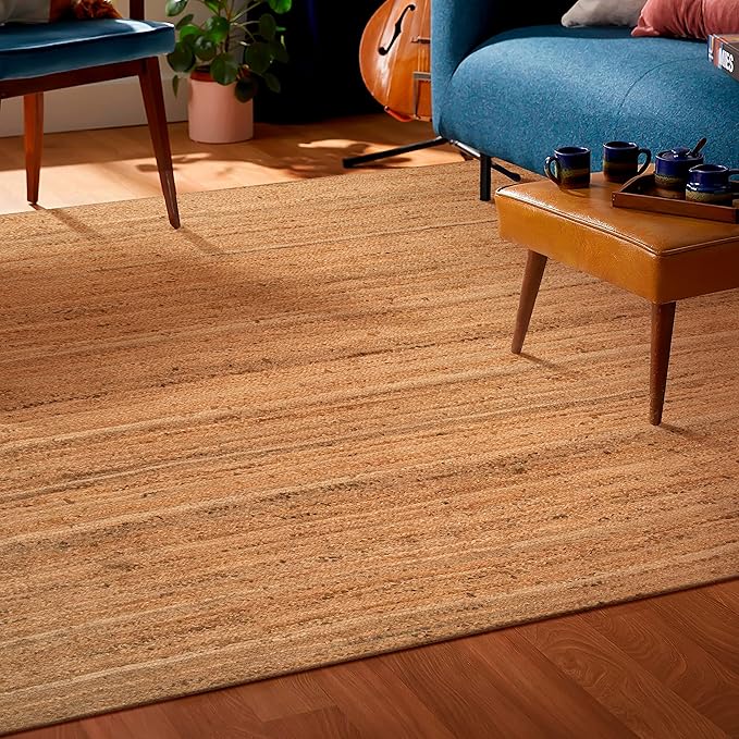 Hausattire Hand Woven Jute Braided Rug, Reversible Boho Entry Area Rugs - Image 4
