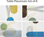 Mid Century Modern Table Placemats Set of 8 Decorative Boho Place Mats
