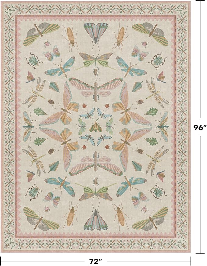 Pastel Pink Girls Rugs for Bedroom 6x8 - Image 2