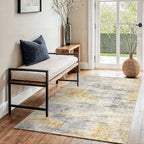 3x4 Washable Entryway Area Rug: Modern Abstract Small Runner Rug by Ksrau