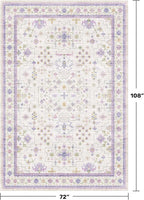 Hazo Haus 6x9 Lavender Rug for Bedroom, Kids Playroom, Non Slip Large Washable - Image 2