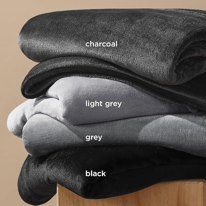 Bedsure GentleSoft Fleece Blanket California King Size Charcoal - Image 5