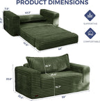 MAXYOYO Convertible Sofa Bed, Pull-Out Loveseat Couch Bed for Small Space