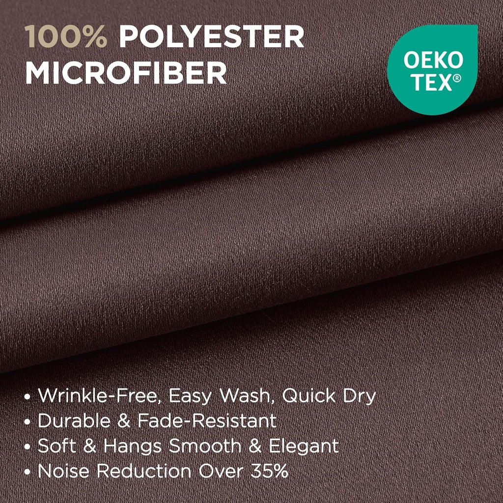 Joydeco Blackout Curtains 84 Inch Length 2 Panels Set, Thermal Insulated Long Curtains& Drapes 2 Burg, Room Darkening Grommet Drapes for Living Room Bedroom Window (W52 x L84 Inch, Chocolate)