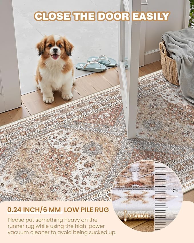 Runner Rug 2x10, Ultra-Thin Kitchen Rugs Non Slip Washable Rugs - Image 6