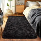 Black Runner Rug for Bedroom Hallways, 2x6 Fluffy Throw Area Rugs Non Slip for - Image 3