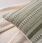 Cethom Boho Throw Pillow Covers 18x18 Inch Set of 2, Farmhouse Decorative Couch Pillow Cases, Green Accent Pillows of Bed, Sofa Bedroom Living Room Home Decor Cushion Cover