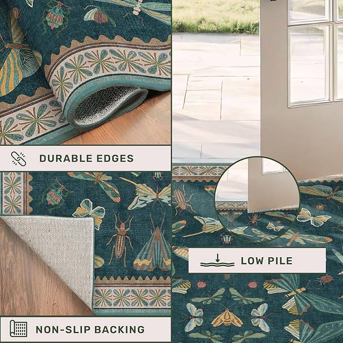 Hazo Haus Insect Teal Green 5x7 Area Rug - Image 5