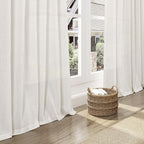 Nanspring Cream Linen Back Tab Rod Pocket Curtains 52 Inch Length - Image 6