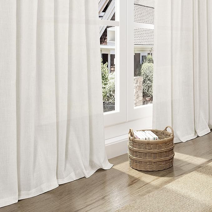 Nanspring Cream Cafe Curtains 54 Inch Length - Image 6