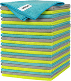 FIXSMITH Black Microfiber Cleaning Cloth -Pack of 24, Highly Absorbent Cleaning Rags, 16"X12" All Purpose Cleaning Towels for Housekeeping, Kitchen, Car, Lint Free and Reusable Microfiber Towels