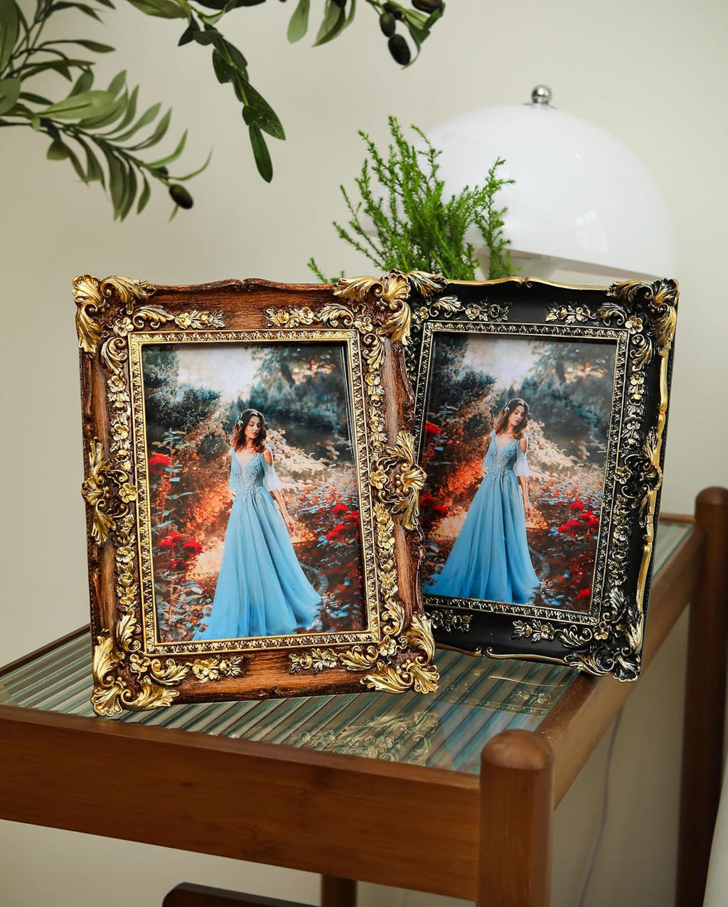 Black 8x10 Vintage Picture Frame - Elegant Gold Ornate Antique Fancy Picture Frames with Glass Front, Tabletop & Wall Display