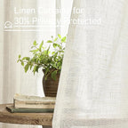 LAMIT Linen Sheer Curtains 72 Inch Length 2 Panels, Linen Textured Light - Image 5