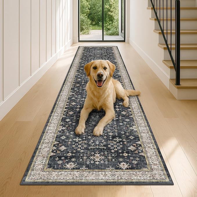 Hazo Haus Black Boho Washable 3x12 Extra Long Runner Rug - Image 6