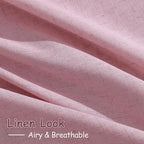 Rose Linen Curtains 84 Inch Long 2 Panel Set - Image 4