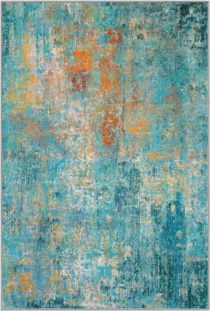 Washable Area Rugs 7'x9' Non-Slip Modern Abstract Soft - Image 9