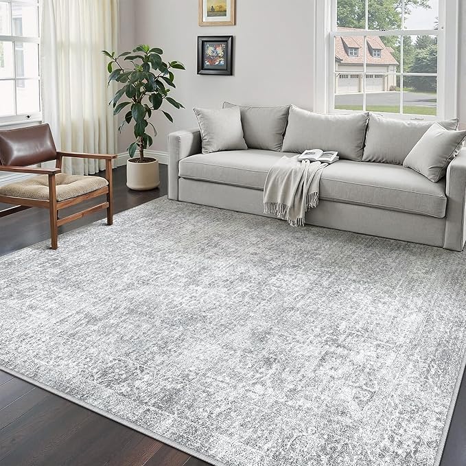 PureCozy 6x9 Area Rug Washable Vintage Living Room Carpet Large Indoor Non Slip by PureCozy