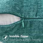 MIULEE Pack of 2 Couch Throw Pillow Covers 18x18 Inch Soft Teal Chenille Pillow - Image 3