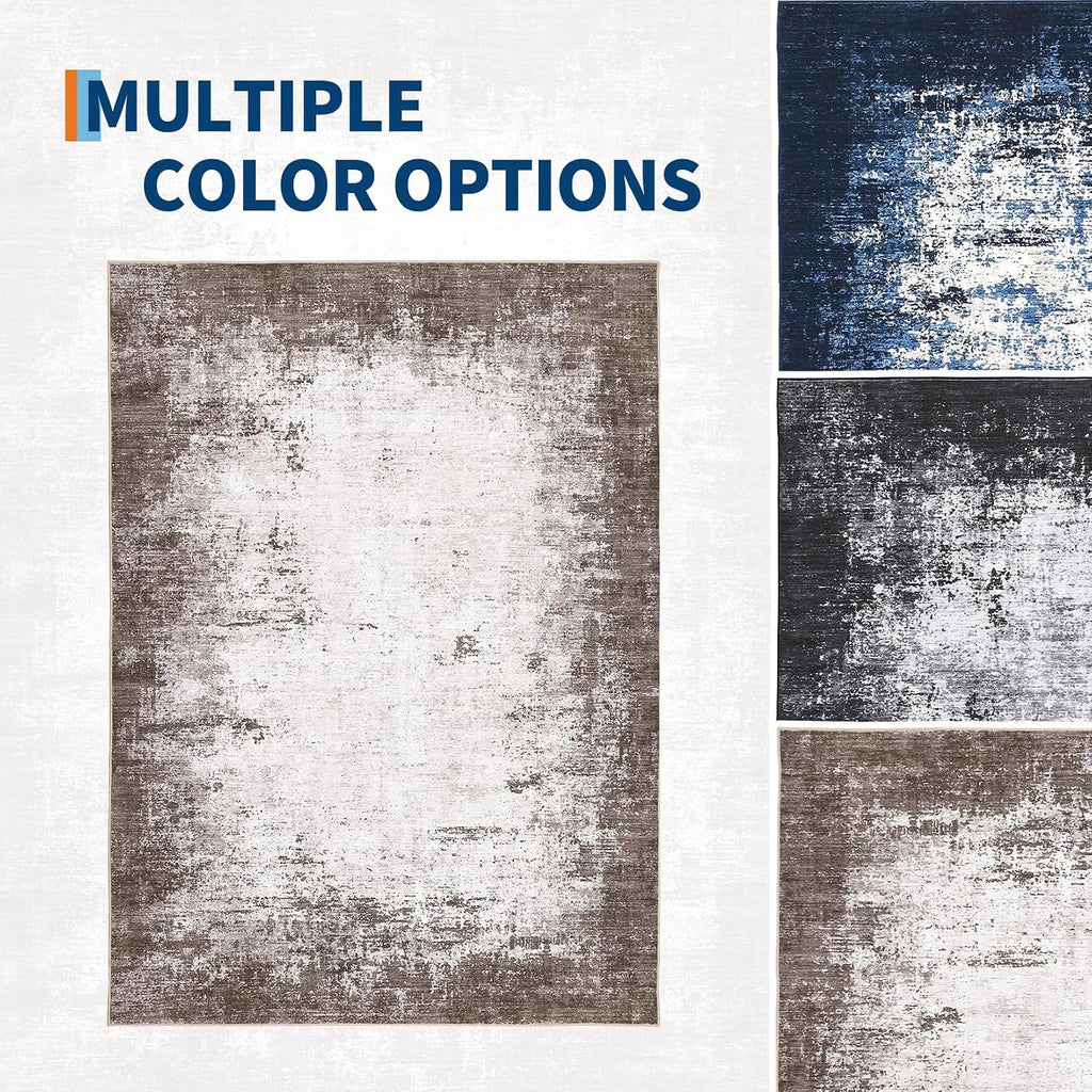 GarveeHome Machine Washable Runner Abstract Hallway Rugs 2x6 Brown