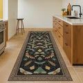 Green and Black 3x12 Long Runner Rugs by HazoHaus
