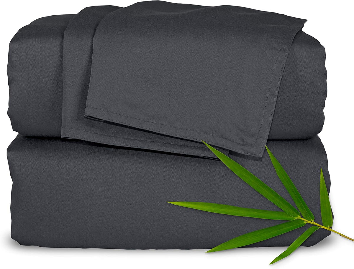 Pure Bamboo King Sheets, Genuine 100% Organic Viscose Derived from Bamboo Bed Sheet Set, Luxuriously Soft & Cooling, Double Stitching, 2 Year Quality Promise (King, Birch)