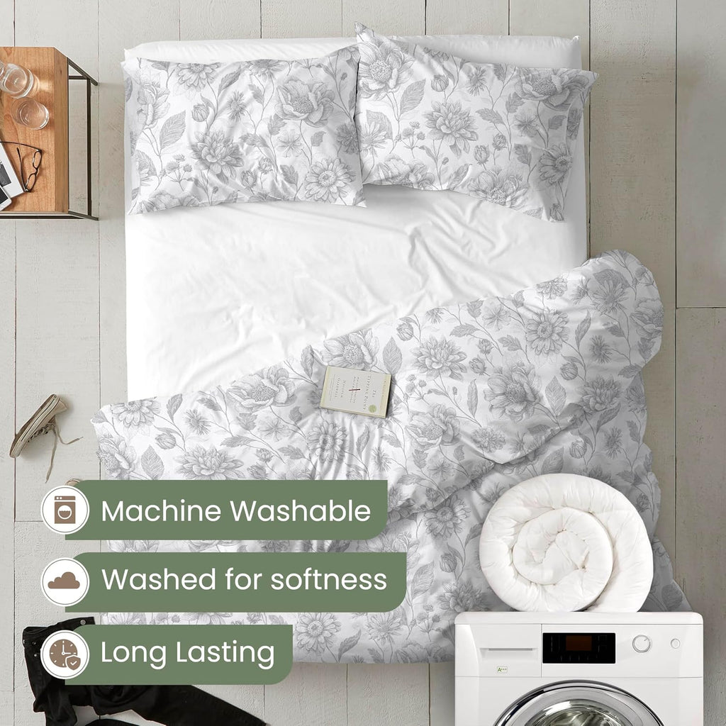 Martex EcoPure Comfort Wash Print Comforter Set, Twin, Meadow Walk