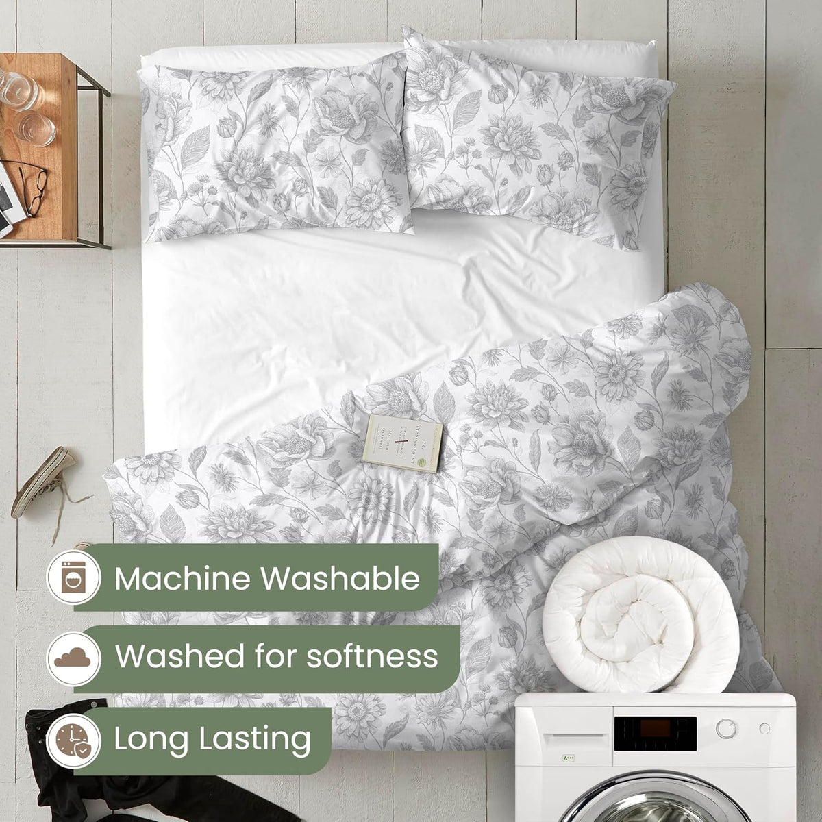 Martex EcoPure Comfort Wash Print Comforter Set, Twin, Meadow Walk