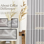 Grey Linen Curtains 102 Inches Long 2 Panels Set - Image 4