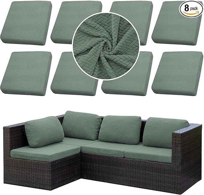 Outdoor Cushion Covers Set, Replacement by SUKAIKEQA