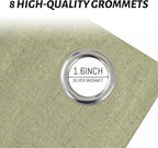 Yakamok Sage Green Linen Curtains 100% Blackout 96 Inches Long, Room Darkening - Image 4
