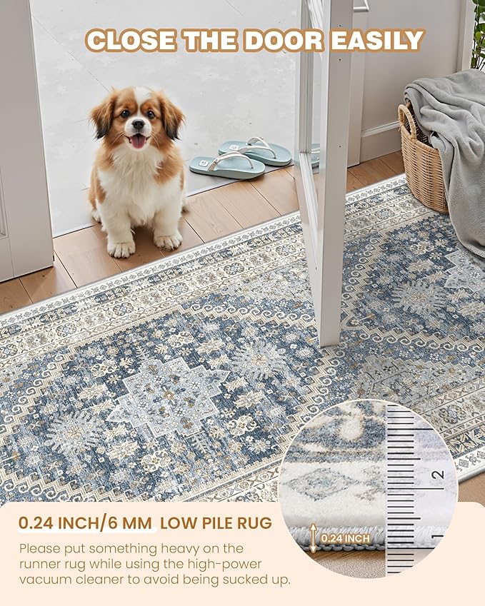 Runner Rug 2x10, Ultra-Thin Kitchen Rugs Non Slip Washable Rugs - Image 6