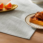 ZeeMart Rustic Cotton Linen Table Runner, 13x72 Inches Light Grey