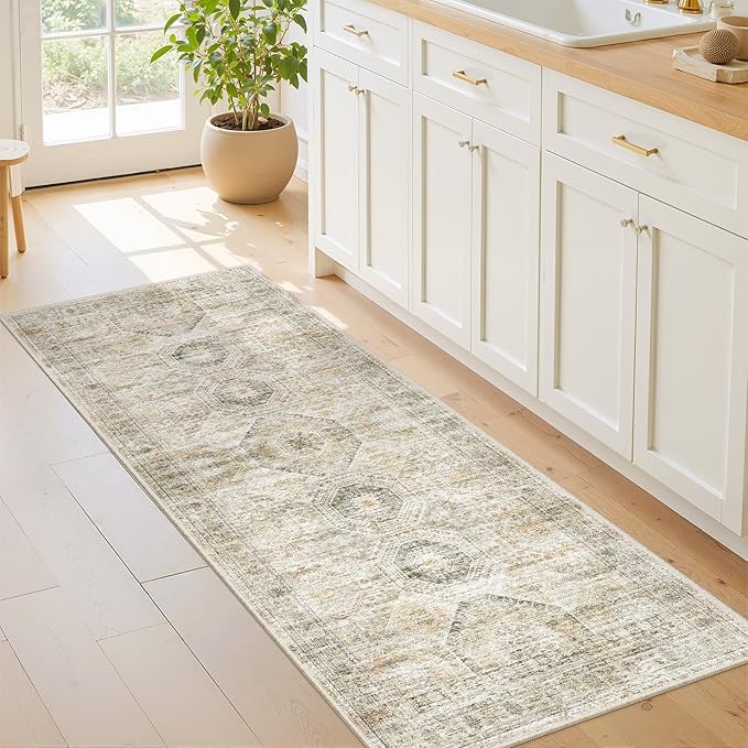 2x5 Rug Runner Washable for Entryway, Soft Bathroom Rugs by Restydon