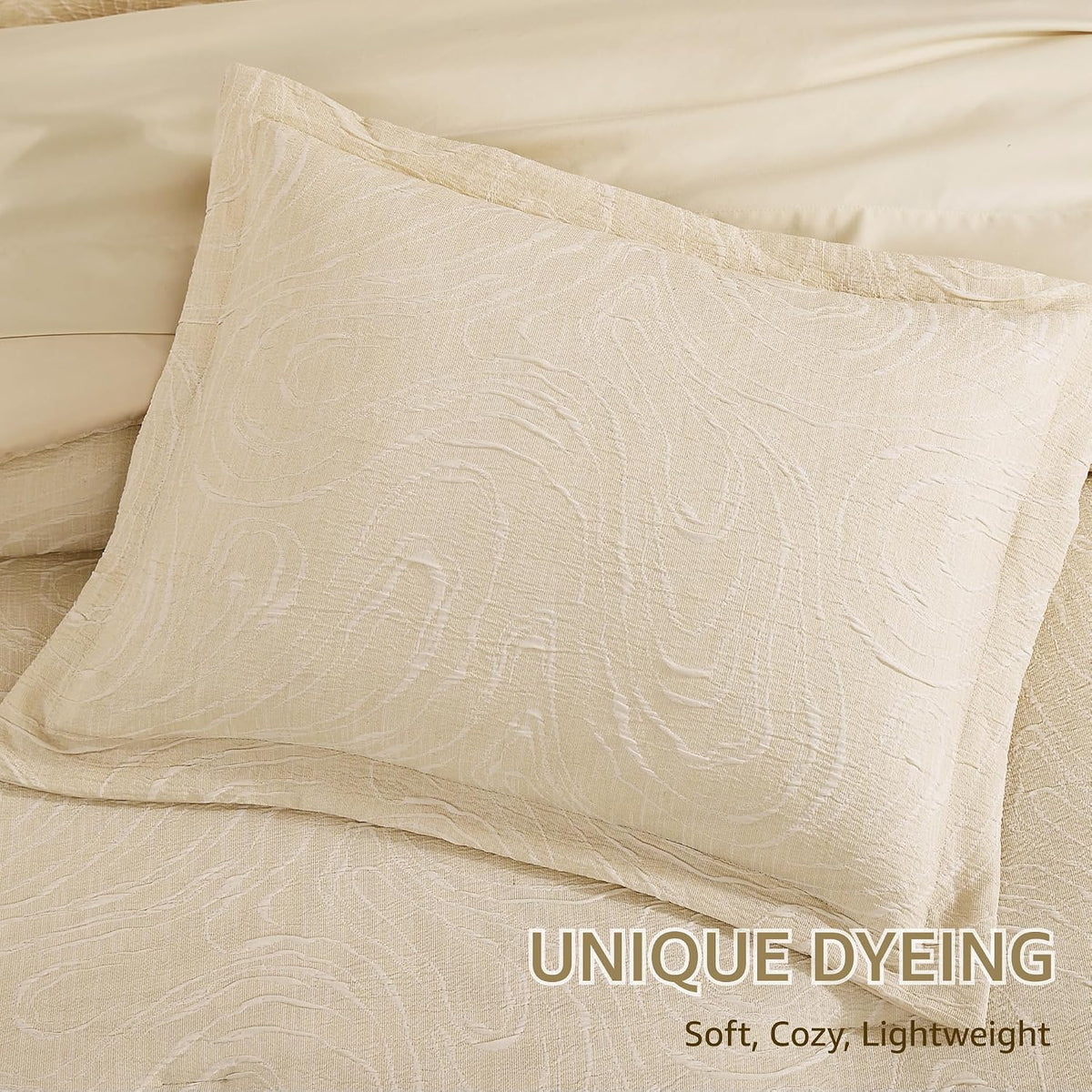 Monbix Queen Comforter Set 7 Pieces Birch Marble Bed in a Bag