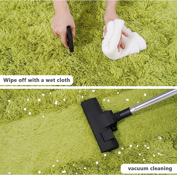 4'x4' Grass Green Round Rug for Bedroom, Ultra Soft Fluffy Circle Rug for Kids - Image 4