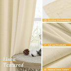 LAMIT Beige Linen Curtains for Windows 2 Panels Set, 48 Inch Linen Textured - Image 7