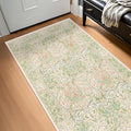 Washable Neutral Floral Living Room Rug, 3x5 Area Rugs by HazoHaus