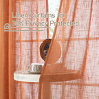 LAMIT Sheer Linen Curtains 63 Inch - Image 5