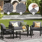 8Pcs Outdoor Cushion Covers, Patio Cushion Covers, Stretch Elastic Slipcovers - Image 4