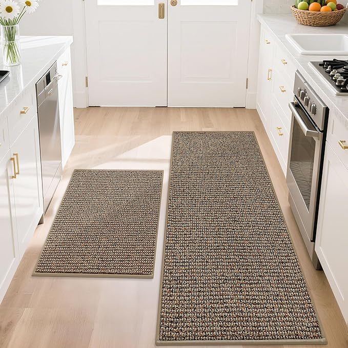 BEQHAUSE Kitchen Rugs and Mats 2PCS, Non-Slip Kitchen Mats by BEQHAUSE