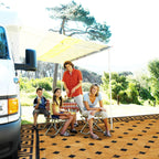 SAND MINE Reversible Mats, Plastic Straw Rug, Modern Area Rug, Large Floor Mat and Rug for Outdoors, RV, Patio, Backyard, Deck, Picnic, Beach, Trailer, Camping (9' x 12', Brown & Black)