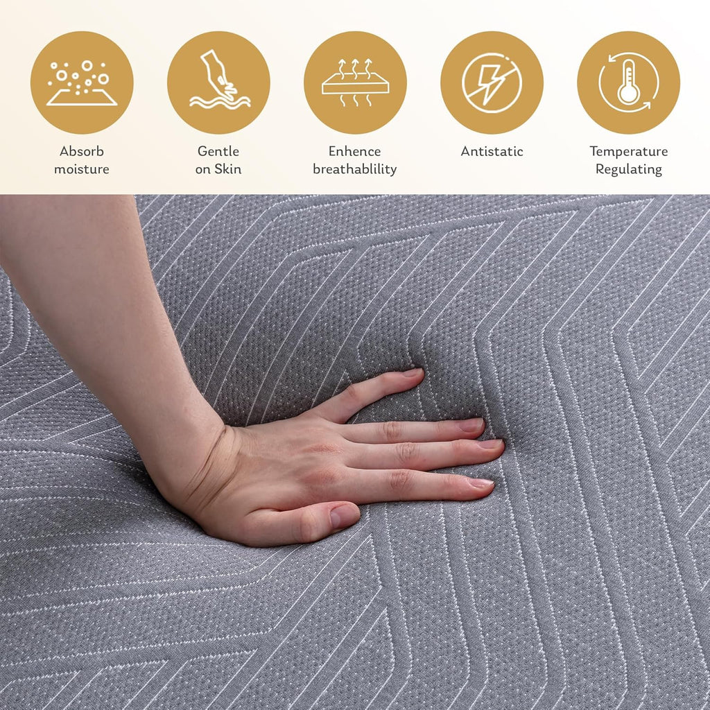 EGOHOME Queen 12" Copper Gel Memory Foam Mattress Pressure Relief Medium