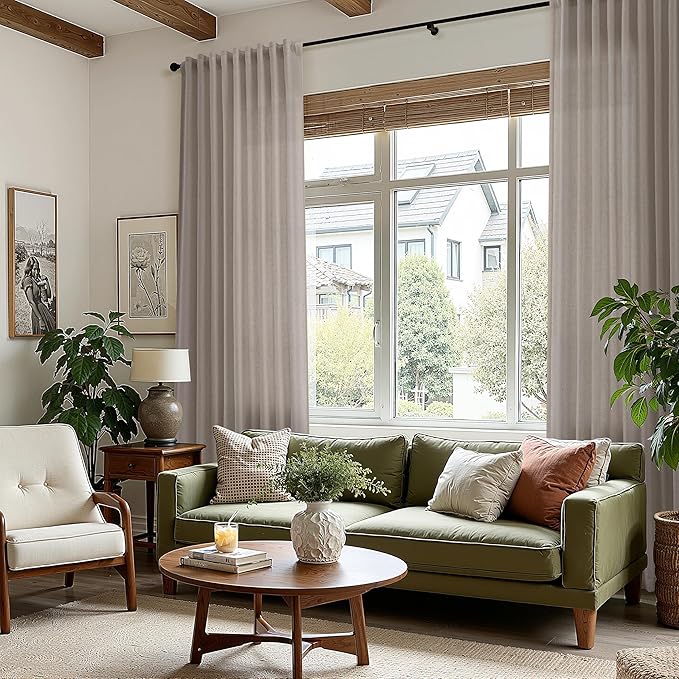 Nanspring Ecru Curtains 90 Inches Long - Image 6
