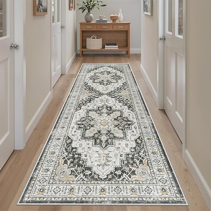 Madane Runner Rug 2'6''x8' Kitchen Runner, Hallway Runner Printed Vintage by Madane