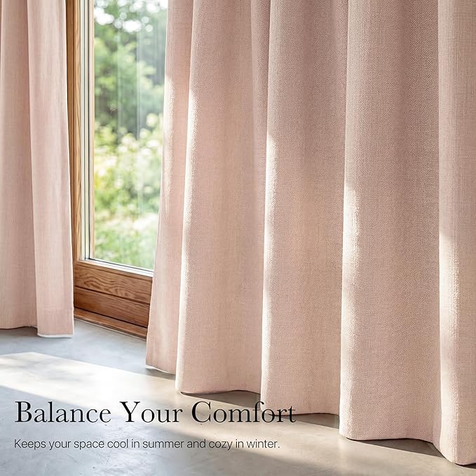 NICETOWN 100% Absolutely Blackout Linen Curtains - Image 6