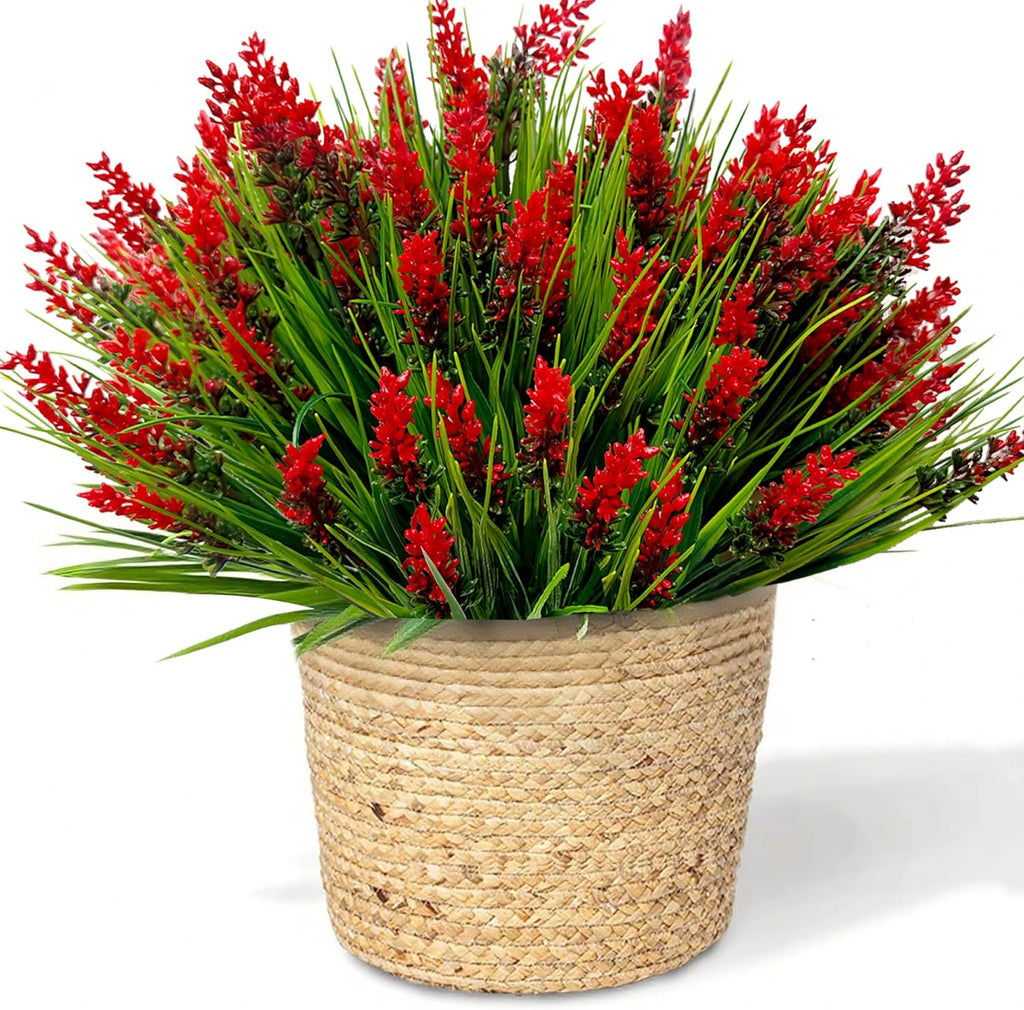 Artificial Plants Outdoor Fake Monkey Grass 12 Bundles Fake Outdoor Flowers