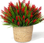 Artificial Plants Outdoor Fake Monkey Grass 12 Bundles Fake Outdoor Flowers