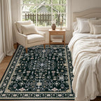 3x5 Area Rugs Living Room Rug: Washable Vintage Boho Medallion Rug No Slip - Image 3